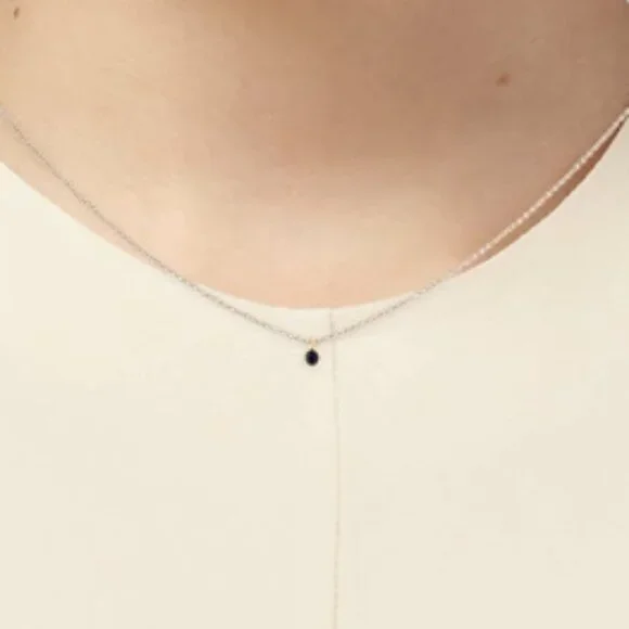 EF COLLECTION 14K YELLOW GOLD SAPPHIRE PENDANT NECKLACE - Picture 7 of 9